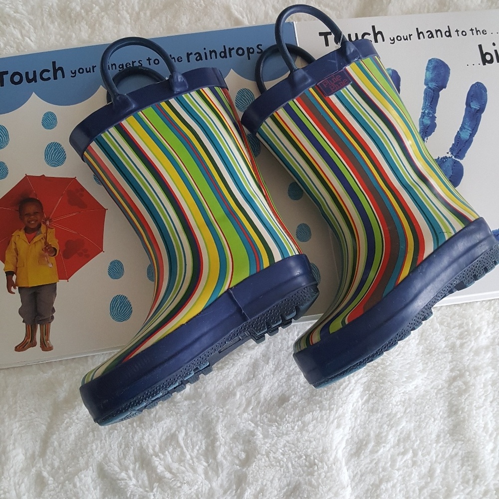 Pluie Pluie Candy Stripe Rain Boots Size 3